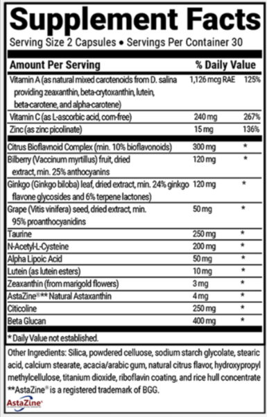 Advanced Vision Formula Supplement Facts