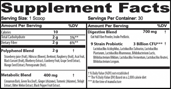 Okinawa Flat Belly Tonic Ingredients Supplement Facts