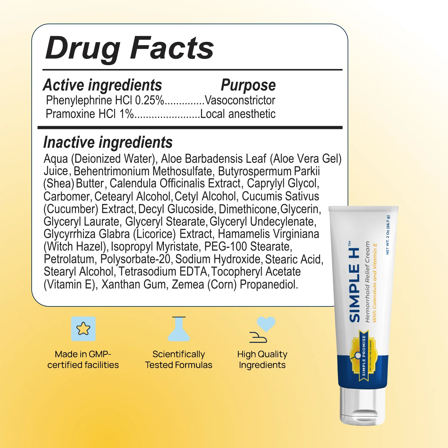 Simple H Supplement Facts